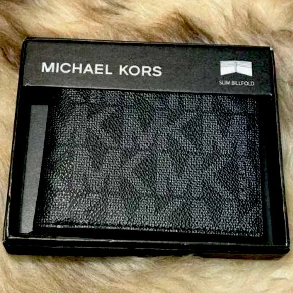 New Michael Kors Jet Set Leather Billfold Slim Mens - Picture 10 of 12